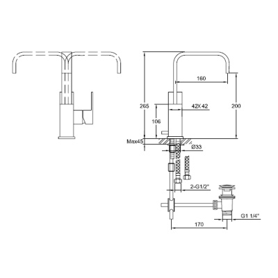 Blade Side Lever Basin Mixer